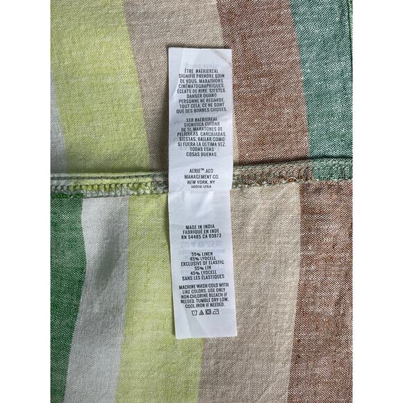 Aerie Linen Striped Mini Dress with Side Cutouts Size Small - Picture 10 of 10